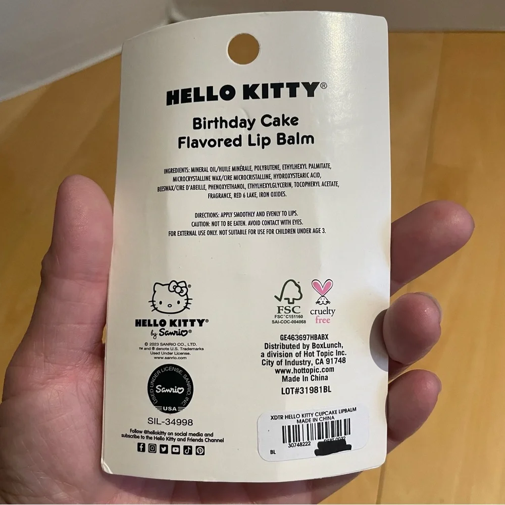 New hello kitty cupcake lip balm